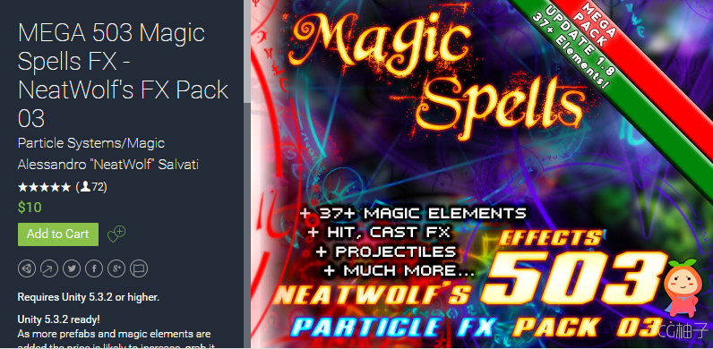 MEGA 503 Magic Spells FX - NeatWolf's FX Pack 03 3.0 unity3d asset U3D插件，Unity3d编辑器论坛 ... .. ...