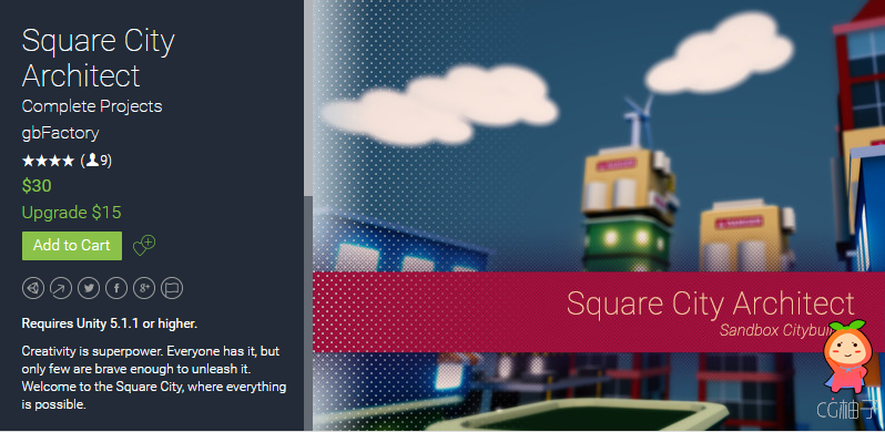 Square City Architect 1.1 unity3d asset Unity3d插件 Unitypackage下载