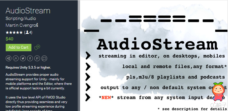 AudioStream 1.5 unity3d asset Unitypackage插件下载 ios开发