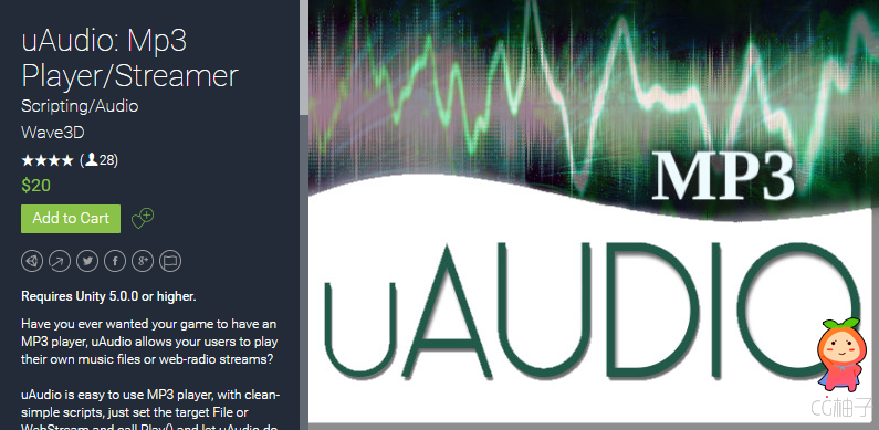  uAudio Mp3 PlayerStreamer 2.2.2.8 unity3d asset Unity3d论坛 U3D插件