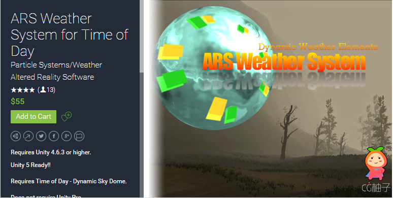 ARS Weather System for Time of Day 1.5.1 unity3d asset U3D插件下载，Unitypackage插件资源