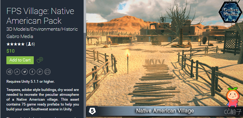 FPS Village Native American Pack 1.0 unity3d asset U3d插件 ios开发