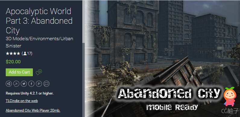 Apocalyptic World Part 3 Abandoned City 1.1 unity3d asset Unity3d官网