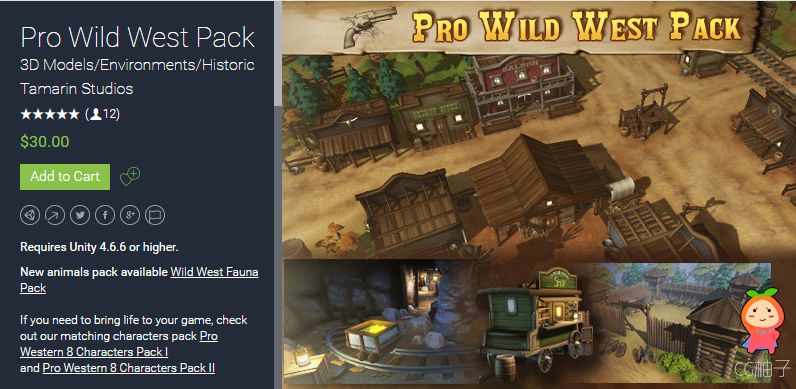 Pro Wild West Pack 1.5 unity3d asset Unity3d编辑器 unity教程