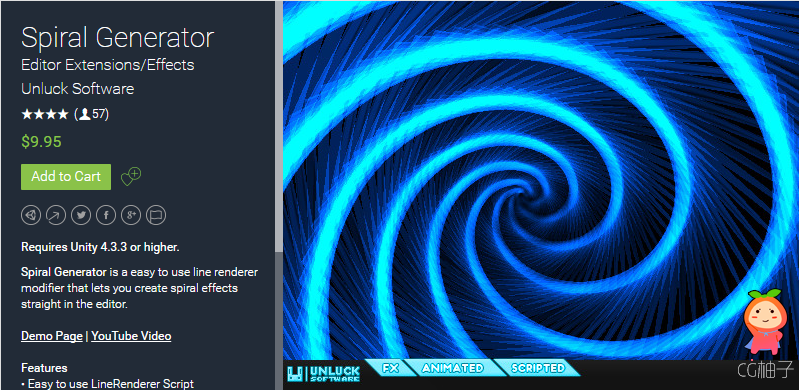 Spiral Generator 2.2 unity3d asset Unity3d编辑器 Unitypackage插件