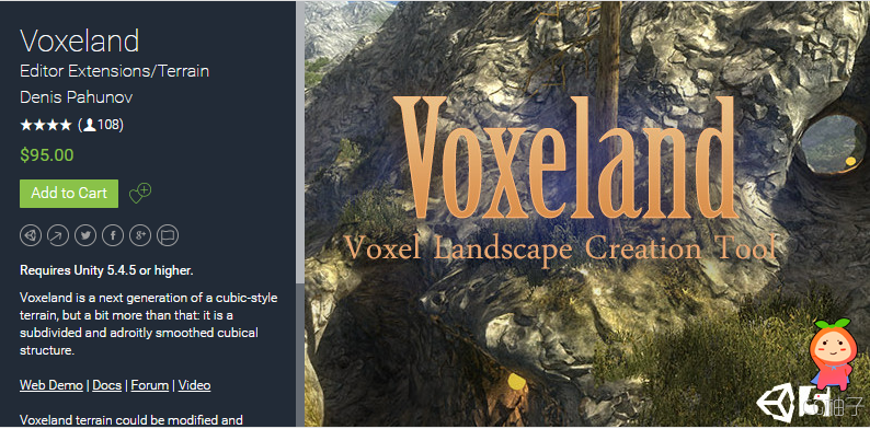Voxeland 5.0.1 unity3d asset Unity3d编辑器下载 unity3d插件