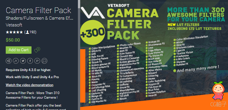  Camera Filter Pack 3.2.0 unity3d asset unity3d论坛 Unity3d插件下载
