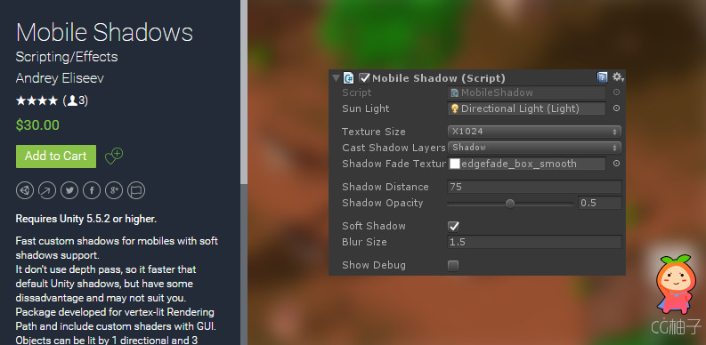 Mobile Shadows 1.1 unity3d asset Unity3d插件官网 unity插件教程