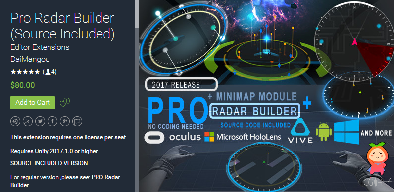Pro Radar Builder (Source Included) 3.0.1a unity3d asset U3D插件下载，unity3d编辑器下载