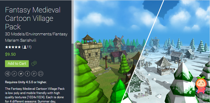 Fantasy Medieval Cartoon Village Pack 1.0 unity3d asset U3D模型 unity论坛