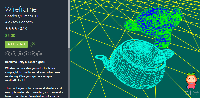 Wireframe 1.1.1 unity3d asset unity3d插件官网 unitypackage插件论坛