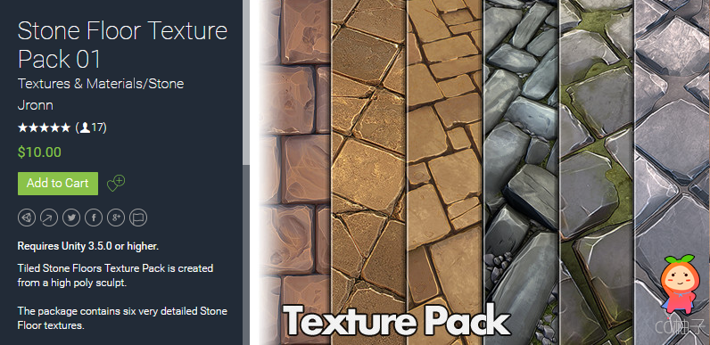 Stone Floor Texture Pack 01 2.0 unity3d asset unitypackage插件 unity3d教程