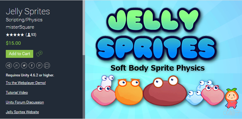 Jelly Sprites 1.36 unity3d asset unity3d插件论坛 unitypackage插件