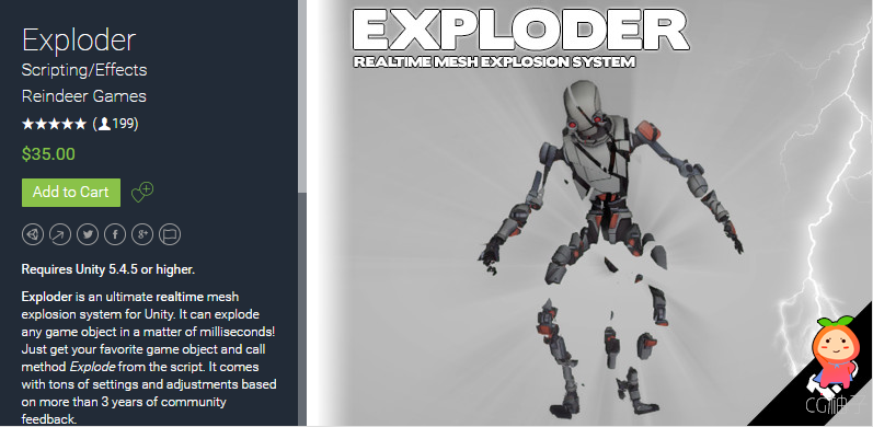 Exploder 1.6.2 unity3d asset unitypackage插件下载 unity3d教程