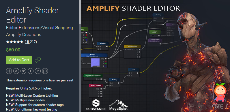 Amplify Shader Editor 1.2.1 unity3d asset Unity3d编辑器下载 ios开发