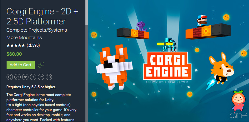 Corgi Engine - 2D + 2.5D Platformer 4.1 unity3d asset Unity论坛 unity3d官网