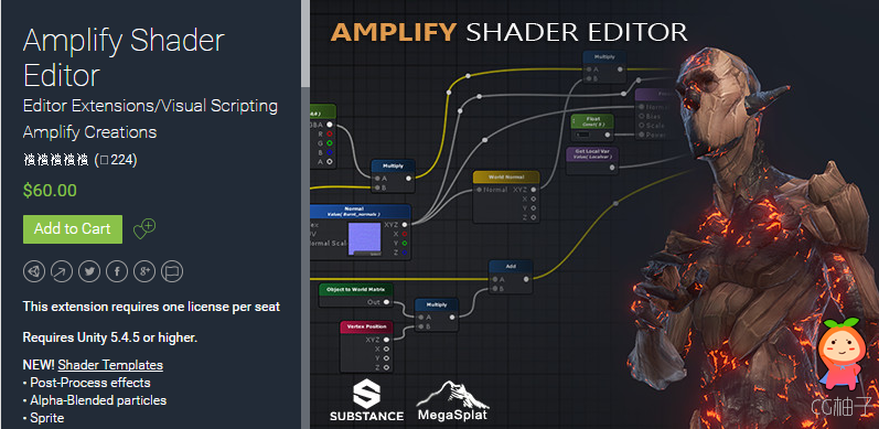 Amplify Shader Editor 1.3.1 unity3d asset Unity3d编辑器 ios开发