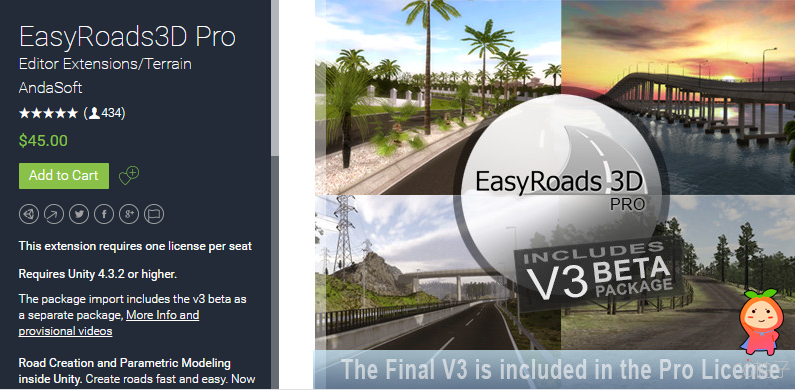 EasyRoads3D Pro v2.5.9.3 (v3 beta 8.6)(u5) unity3d asset U3D编辑器下载,ios开发