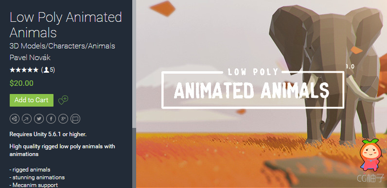 Low Poly Animated Animals 1.15 unity3d asset U3D模型 Unity3d教程