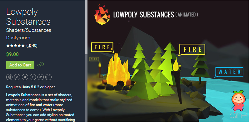 Lowpoly Substances 1.3 unity3d asset unitypackage插件 unity编辑器