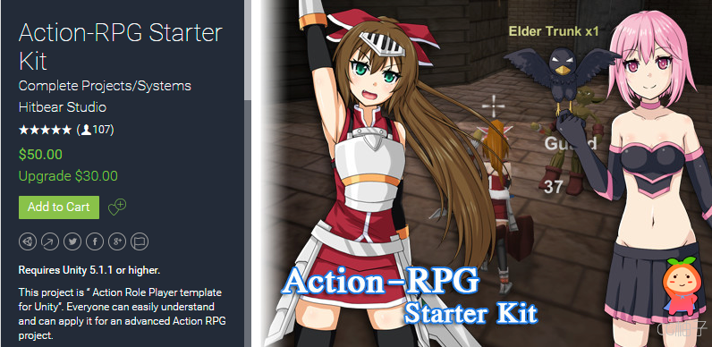 Action-RPG Starter Kit 5.2 unity3d asset Unitypackage插件下载 unity教程