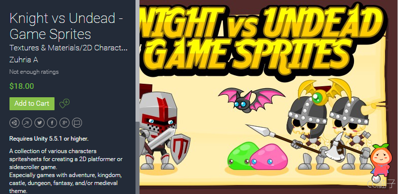 Knight vs Undead - Game Sprites 1.0 unity3d asset U3D插件 Unity论坛