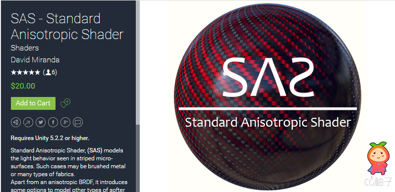 SAS - Standard Anisotropic Shader 1.1.0 unity3d asset unity插件 iOS开发