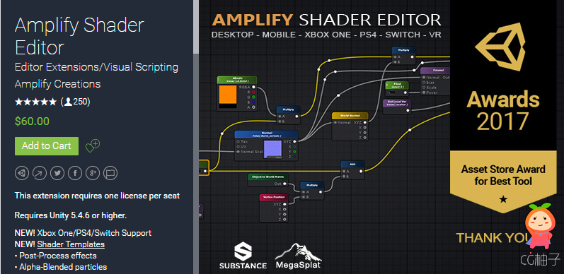 Amplify Shader Editor 1.3.4 unity3d asset Unity编辑器下载 Unity插件