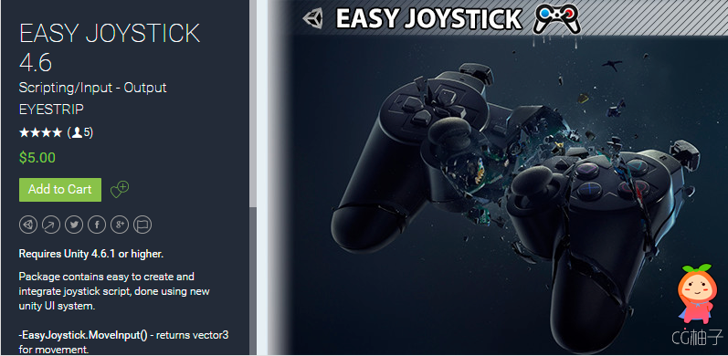 EASY JOYSTICK 4.6 1.0 unity3d asset U3D插件 Unity3d shader下载