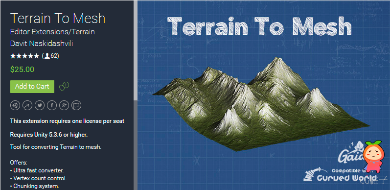 Terrain To Mesh 1.46 unity3d asset unity编辑器下载 Unity教程