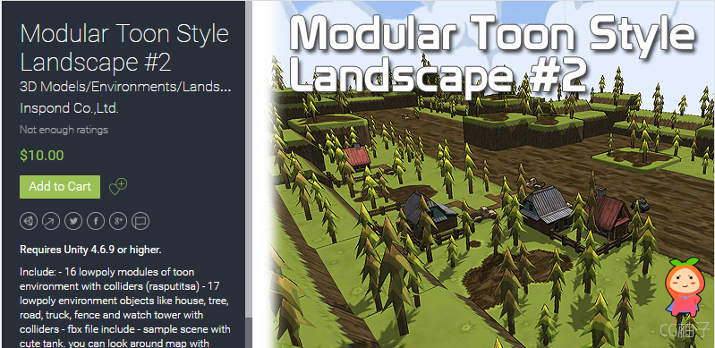 Modular Toon Style Landscape 2 1.0 unity3d asset U3D模型 iOS开发