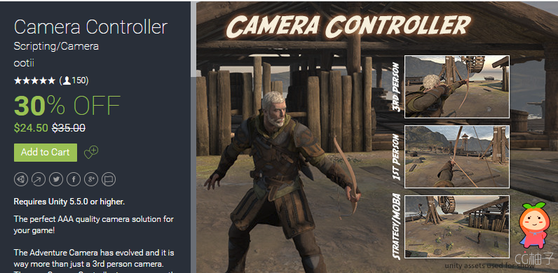 Camera Controller 3.26 unity3d asset Unity教程 unity3d shader下载