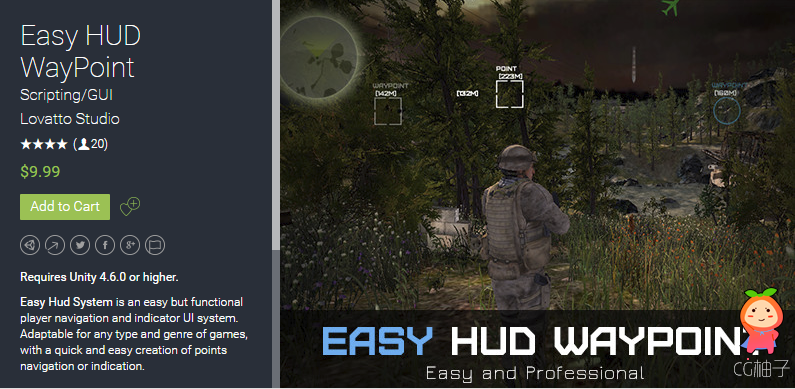 Easy HUD WayPoint 1.5 unity3d asset unity3d教程 Unity论坛