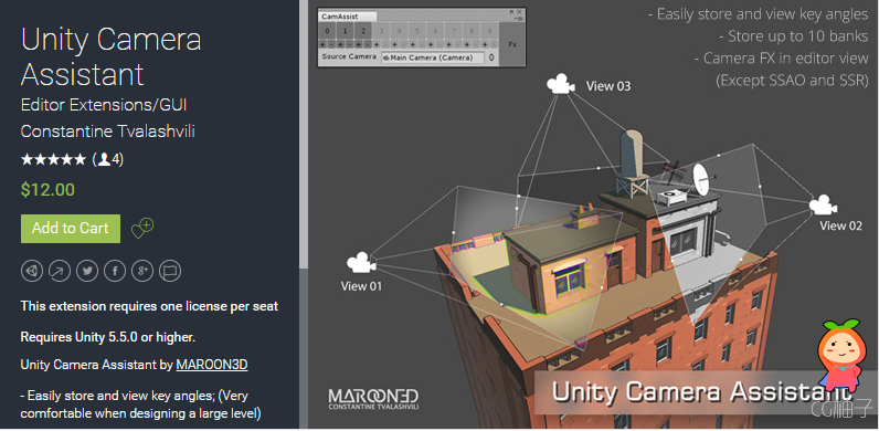 Unity Camera Assistant 1.0 unity3d asset unity3d编辑器下载 iOS开发
