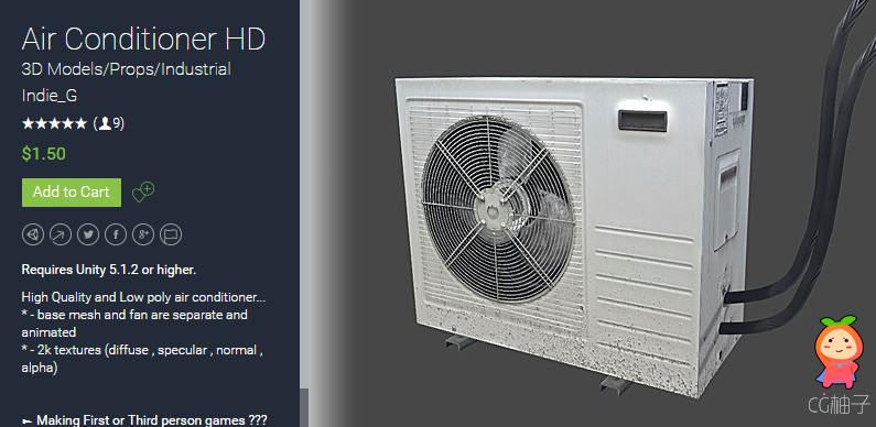 Air Conditioner HD 1.0 unity3d asset U3D插件模型 Unity插件论坛