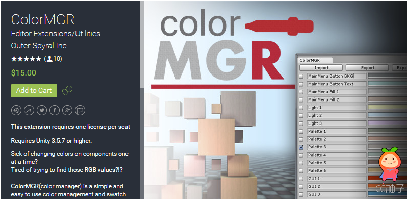 ColorMGR 2.3 unity3d asset Unity编辑器下载 Unitypackage插件论坛