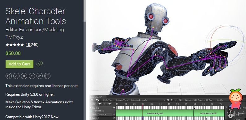 Skele Character Animation Tools 1.9.8 p1 unity3d asset U3D插件，Unitypackage编辑器下载