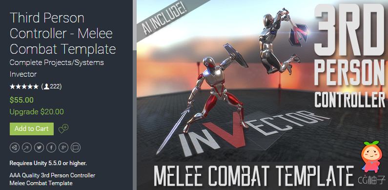 Third Person Controller - Melee Combat Template 2.2.4 unity3d asset unity插件