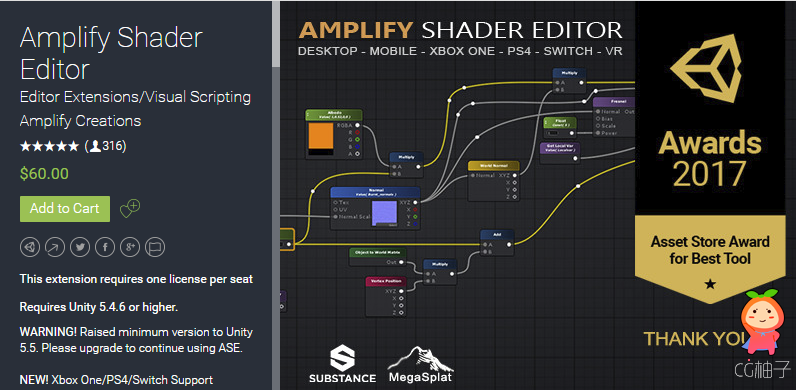 Amplify Shader Editor 1.4.1 unity3d asset unity编辑器下载 Unity教程
