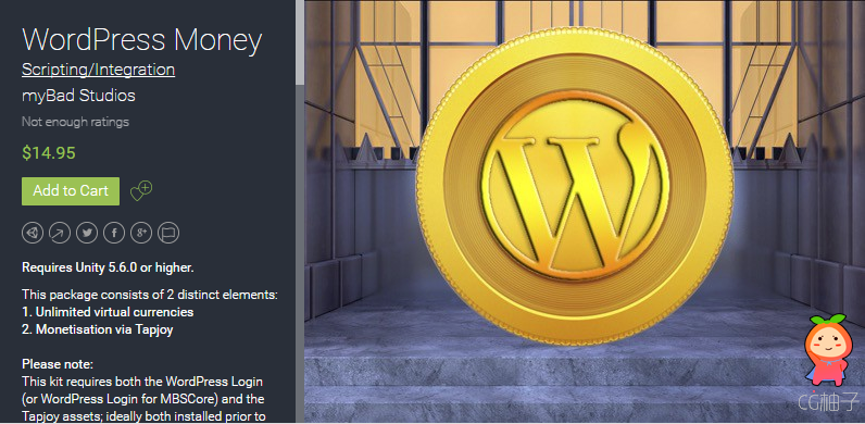 WordPress Money 1.0 unity3d asset unity教程 Unitypackage插件论坛