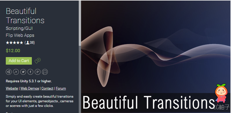 Beautiful Transitions 5.1 unity3d asset Unitypackage插件下载  iOS开发