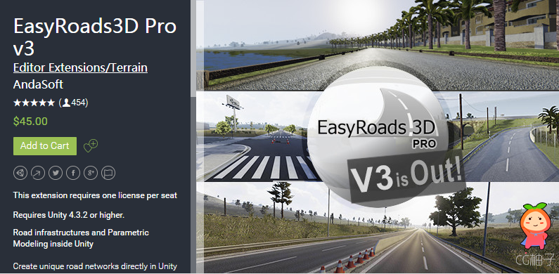 EasyRoads3D Pro v3 unity3d asset unity编辑器下载 Unity3d插件教程