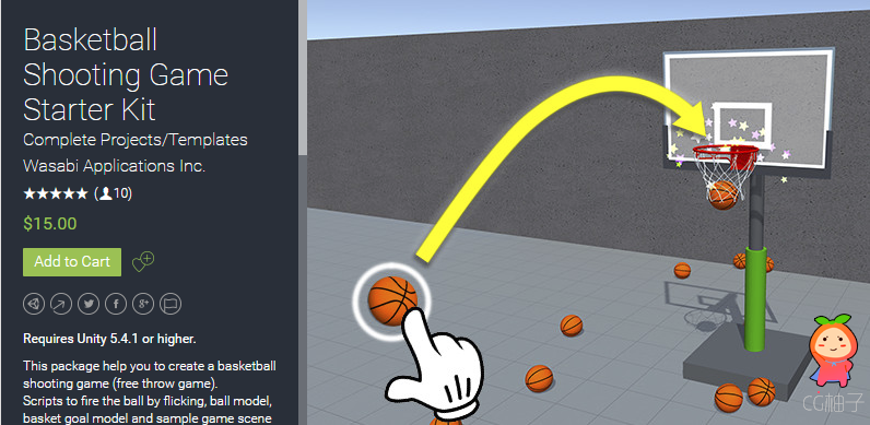 Basketball Shooting Game Starter Kit 1.0.1 unity3d asset iOS开发 unity3d shader