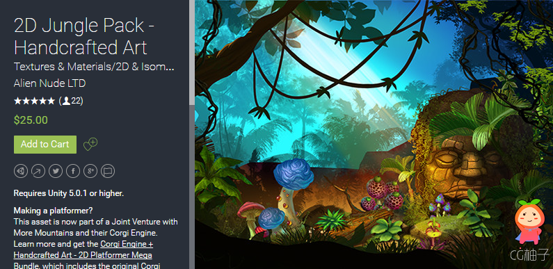 2D Jungle Pack - Handcrafted Art 2.0 unity3d asset U3D插件 iOS开发