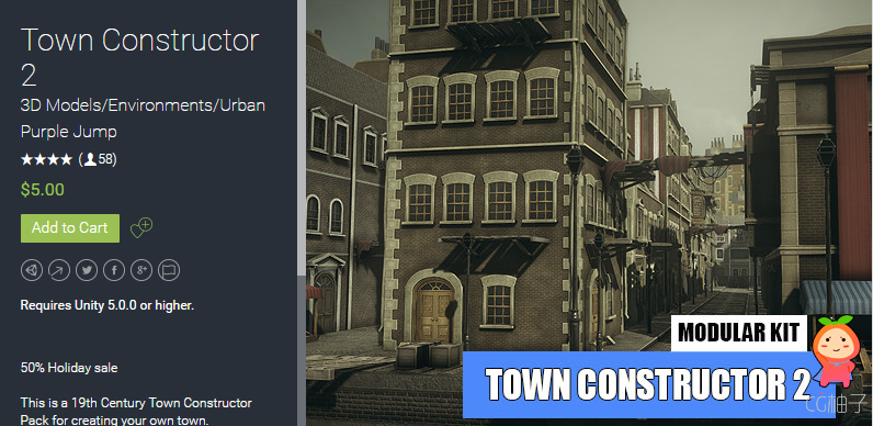 Town Constructor 2 5.0.0f4 unity3d asset U3D插件模型 unity3d shader