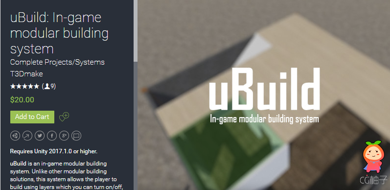 uBuild In-game modular building system 1.2 unity3d asset U3D插件，Unity3d shader下载