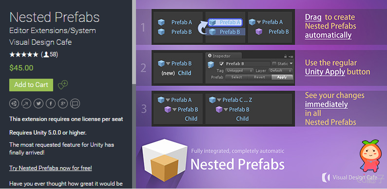 Nested Prefabs 1.2.6 unity3d asset Unity3d编辑器下载 Unity教程