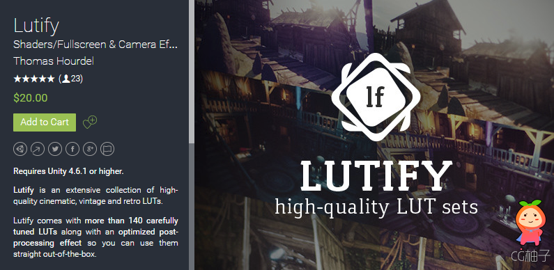 Lutify 1.0.2 unity3d asset Unitypackage插件论坛 Unity3d shader资源