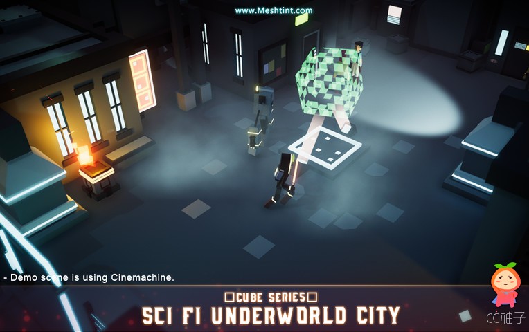 立方体科幻城市模型
