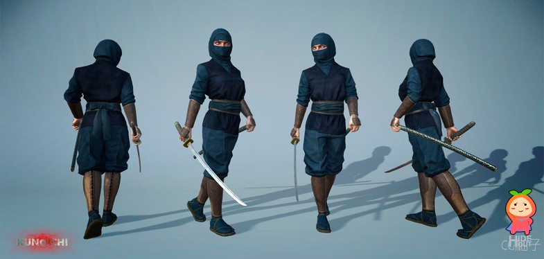 女武士模型 女忍者带武士刀模型